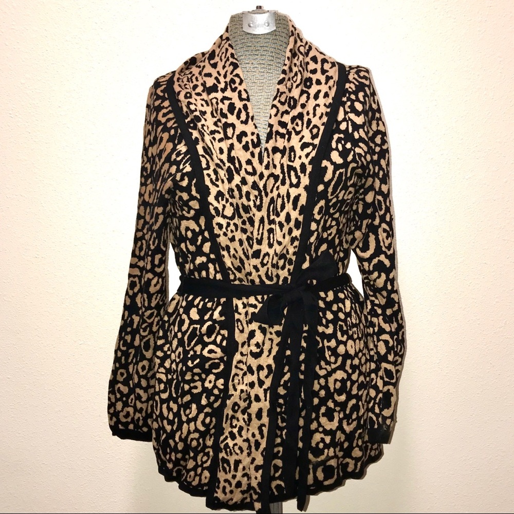 Lane Bryant Cheetah Sweater w/Belt NWT 2X 18/20